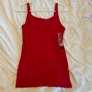 Red base layer tank top